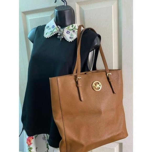 MICHAEL KORS Orange Saffiano Leather Jet Set Tote - Picture 5 of 9